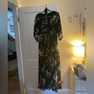 Baltic Born Kia Kimono Dress in Midnight floral